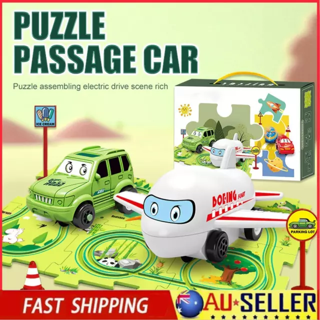 DIY Car Track Puzzle Play Set Preschool Educational Montessori Toy for Kid ZO
