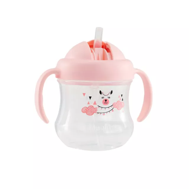 Pigeon 200ml Magmag BPA Free Leak Proof Straw Plastic Cup Pink Baby/Toddler 8m+