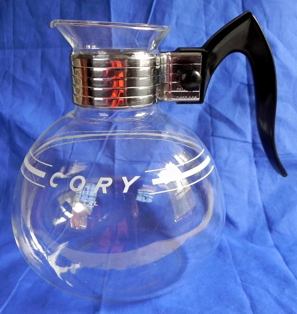 Vintage Cory "CAL" Replacement Coffee Pot, White Stripes, 8-cup Carafe, Exc.