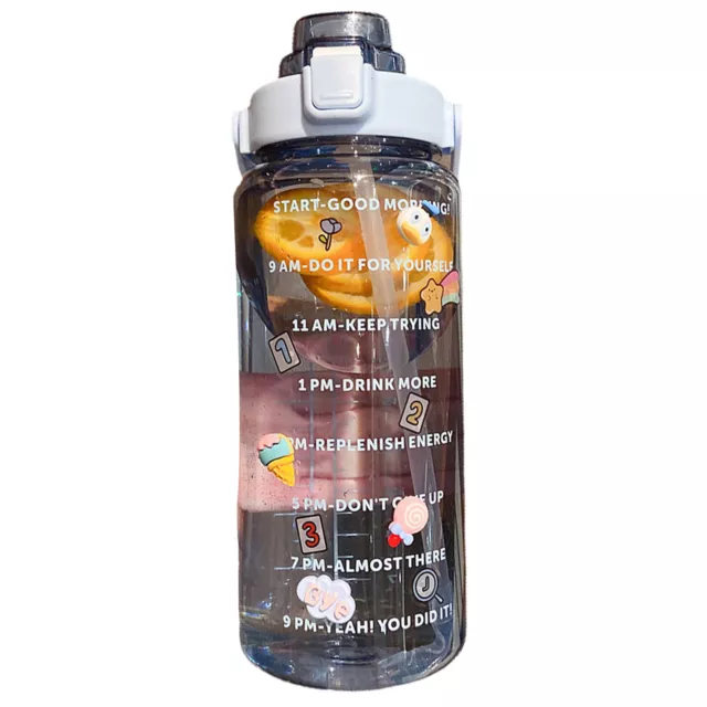 2l Wasserflasche Mode Auslaufsichere Sommer Abnehmbare Strohwasserflasche