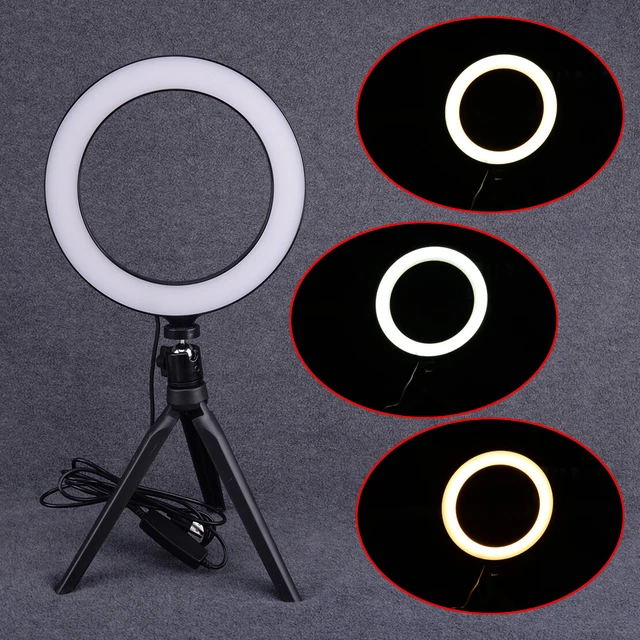 8" LED Ring Light Studio Photo Video Dimmable Lamp Tripod Stand Selfie Phone