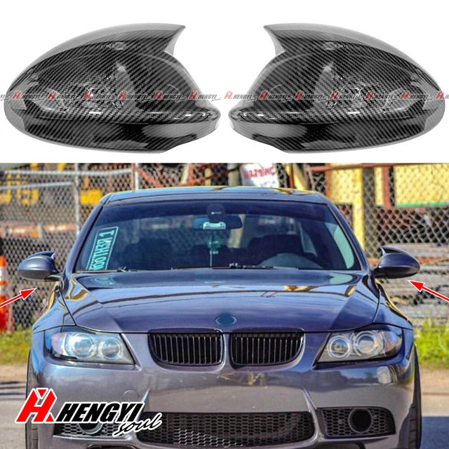 2x coprispecchi alloggiamento nero per BMW Serie 3 E91 E90 E92 E93 LCI effetto carbonio