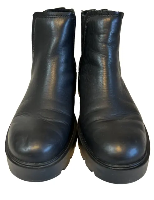 UGG Markstrum Black Waterproof Leather Chelsea Booties Ankle BOOTS Womens Sz 9