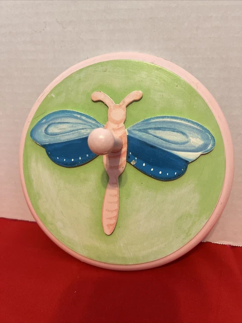 Wooden Dragonfly Wall Hook Coat Hook Handcrafted Wall Hanger Nursery Decor
