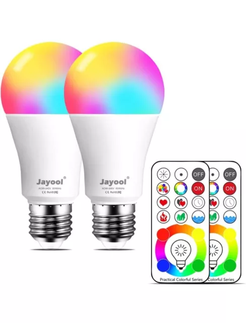 Jayool 10W E27 120 Couleurs LED RGBW Ampoule Changement de Couleur Télécommande