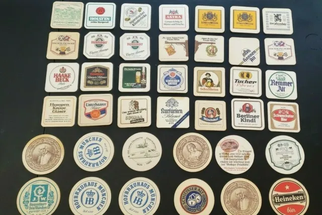 Vintage Lot of 40 Bar Pub Beer Coasters German European Brewery