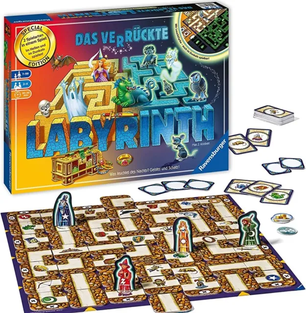 Ravensburger Das verrückte Labyrinth-Glow Edition-Neuwertig