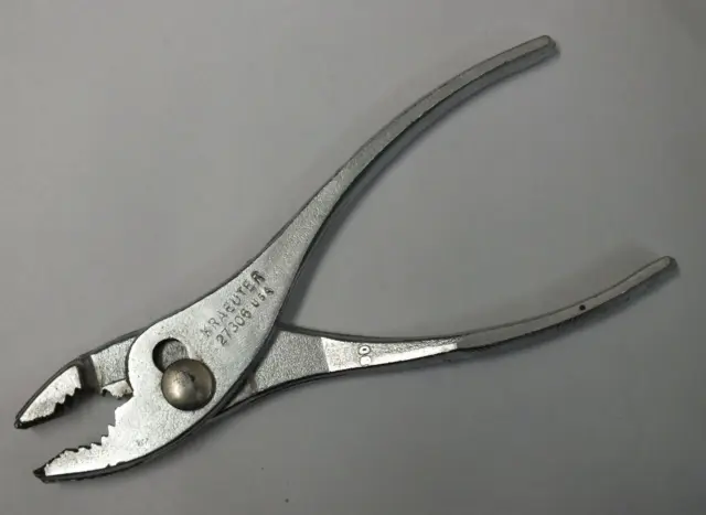 Vintage Kraeuter Tools 27306 Slip Joint Pliers 6-3/4" Long USA Made