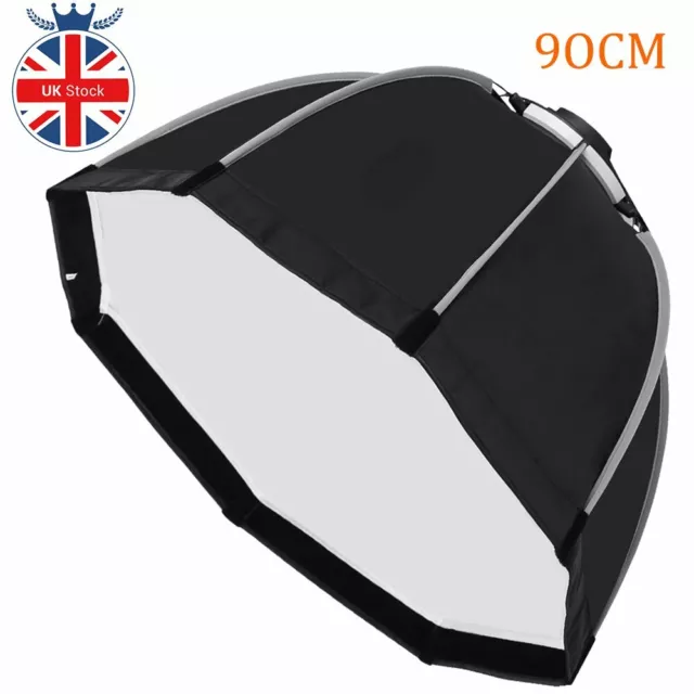 UK 90cm Photo Bowens Mount Portable Octagon Umbrella SoftBox For Speedlite Flash