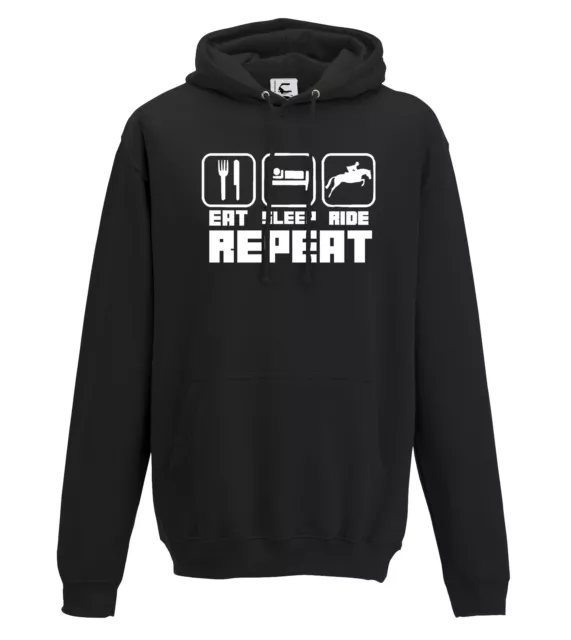 Eat Sleep Ride Repeat Reiten Pferd Geschenk Kapuzenpullover Erwachsene & Kinder Größen