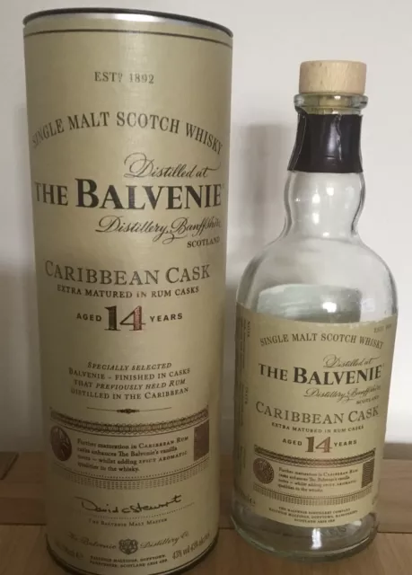 Empty Whiskey Bottle THE BALVENIE Caribbean Cask Aged 14 Years