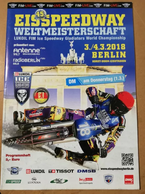 2018 Ice speedway world championship round 5+6 programme Berlin