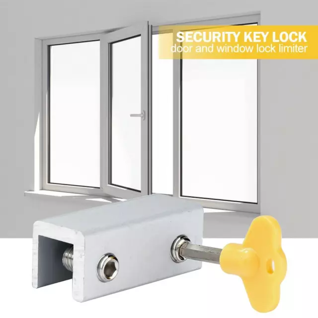T0# Door Window Lock Restrictor Adjustable Garage Frame Lock for Kids Pets Home