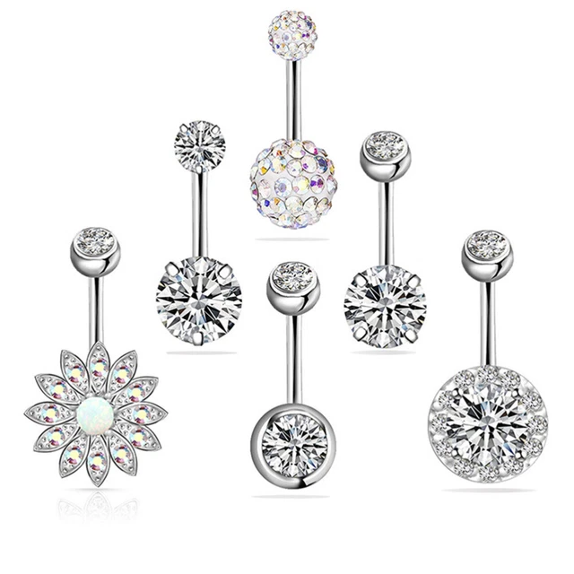 9 Pcs/Set Bauchnabelringe Aus Edelstahl Nasenpiercingring Metall