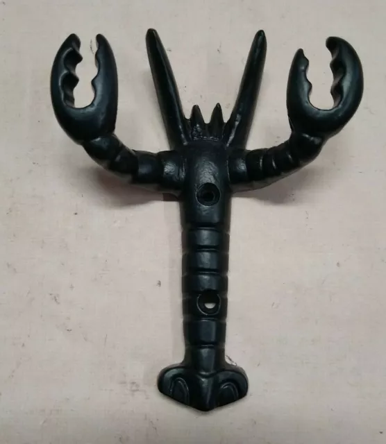 Towel Hat Bath Nautical Black Lobster WALL HOOK Beach Ocean Shore Fishermen