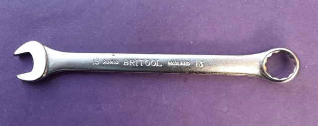 Vintage BRITOOL  ( RJM13 )  13mm Combination Spanner Made In England Top Quality