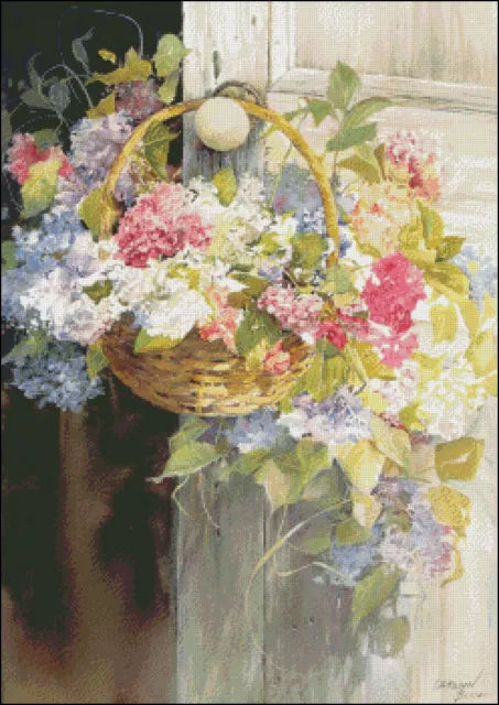 Needlework Crafts Full Embroidery Counted Cross Stitch Kits 14 ct Door Flowers