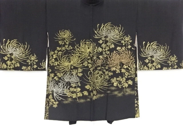40403# Japanese Kimono / Antique Haori / Woven Kiku