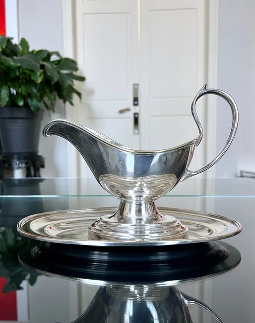 Saucière Plateau En Métal Argenté Gallia - Élégante Et Rétro, Parfaite Pour Les Repas De Fête