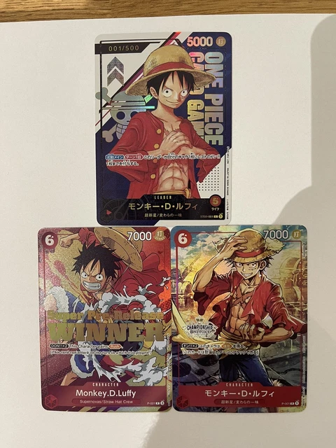 ONE PIECE TCG - 3 Championship Luffy ST01-001 & P-001 - Japanese Proxy
