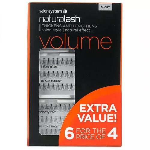 Salon System Naturalash Individual Eyelashes Eye Lashes Black 6 for 4 SHORT