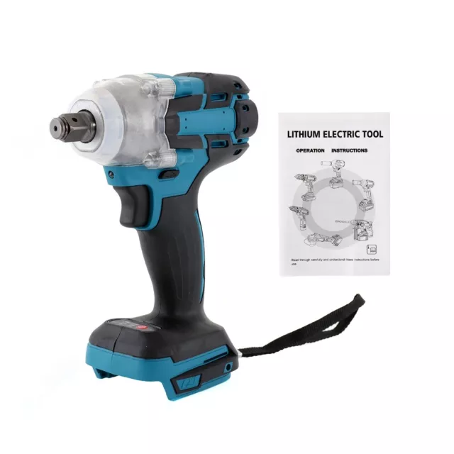 Cordless Electric Impact Wrench Motor 1/2 Brushless Rechargeable Screwdriver LED
