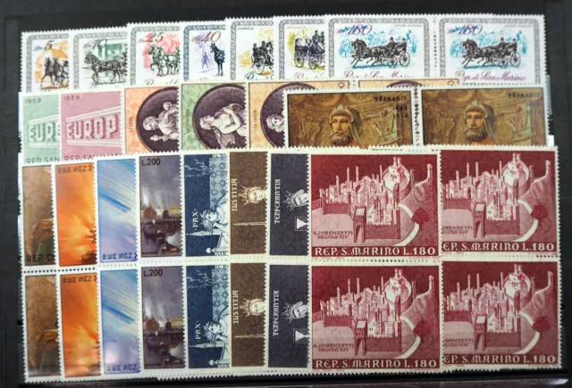1969 San Marino; 100 komplette Jahrgänge postfrisch/MNH, MiNr. 921/940, ME 430,- 2