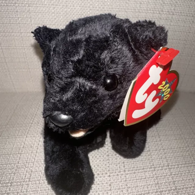 💜TY Beanie Baby Collection CINDERS Bear 2000 Retired NEW Plush Stuffed Toy NWT