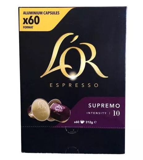 Lor Espresso SUPREMO Coffee Capsules L'OR 60 Pack Nespresso Machines Compatible