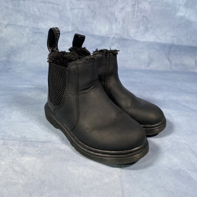 Dr Doc Martens 2976 Leonore Faux Fur Lined Chelsea Boots Toddler Size 10