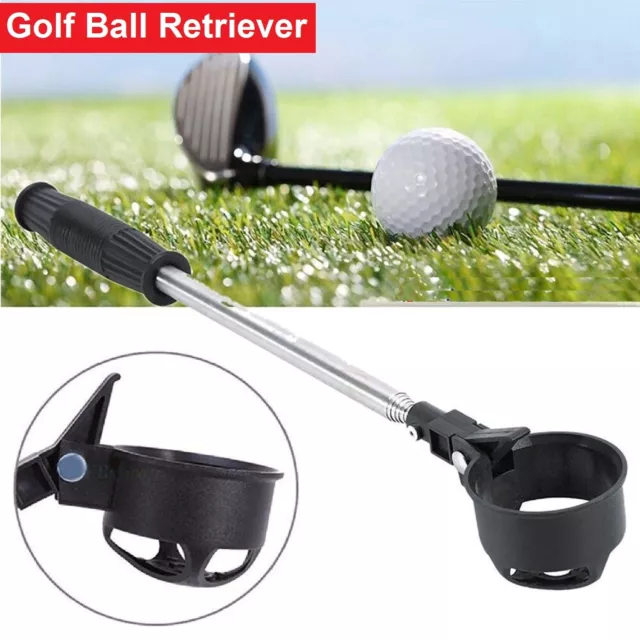 Telescopic Golf Ball Scoop Pick Up Retriever Stainless Steel Tool Saver Shaft