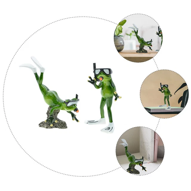 Résine Couple De Grenouilles Plongeantes Amoureux Sculpture Figurines