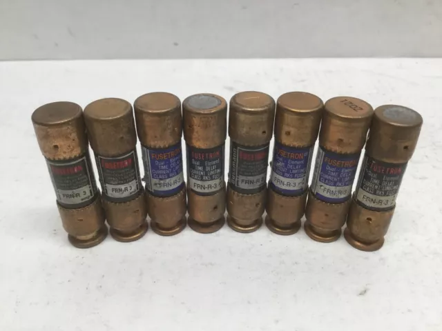 Cooper Bussmann FRN-R 3 FUSETRON Dual Element Time Delay Fuses (Lot of 8)