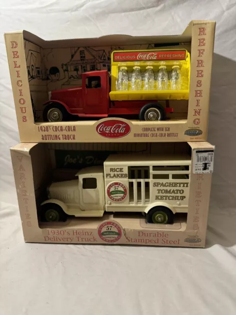 Gearbox #00101 1930's Coca-Cola Truck w/10 Bottles and #00103 Heinz Pickle Truck