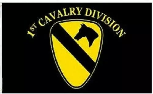 3x5 US Army 1st First Cavalry Division Black Flag 3'x5' Full Letter Version 100D
