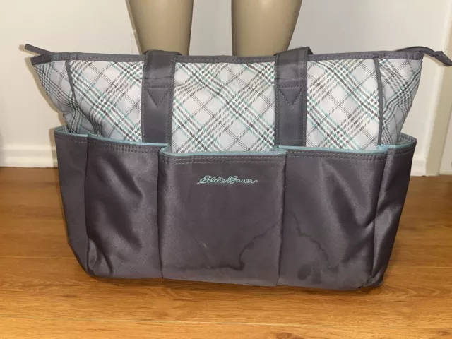 Eddie Bauer Gray Diaper Bag With Changing Pad