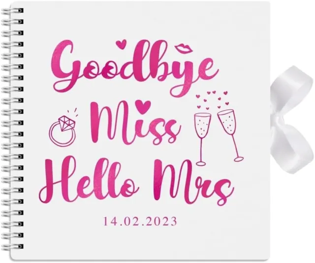 Personalised Hen Party Guest Book Team Bride Keepsake Gift- Pink 15cm x 15cm