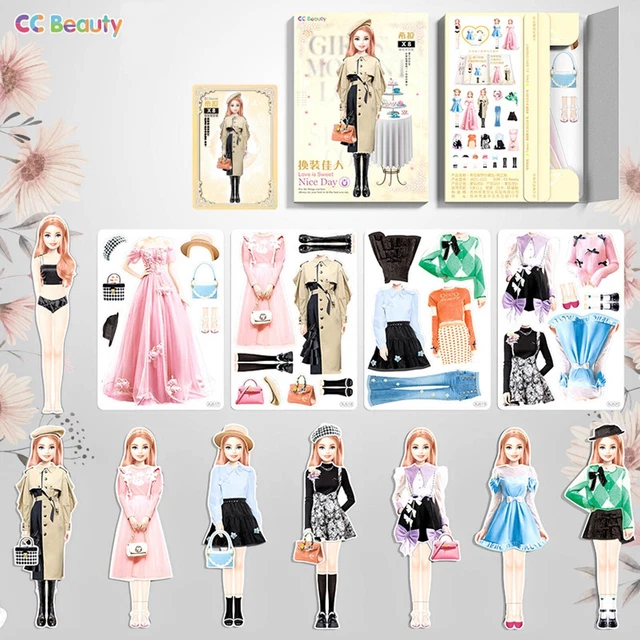 Magnetic Dress up Dolls Pretend and Play Travel Playset Toy Princess Dress up