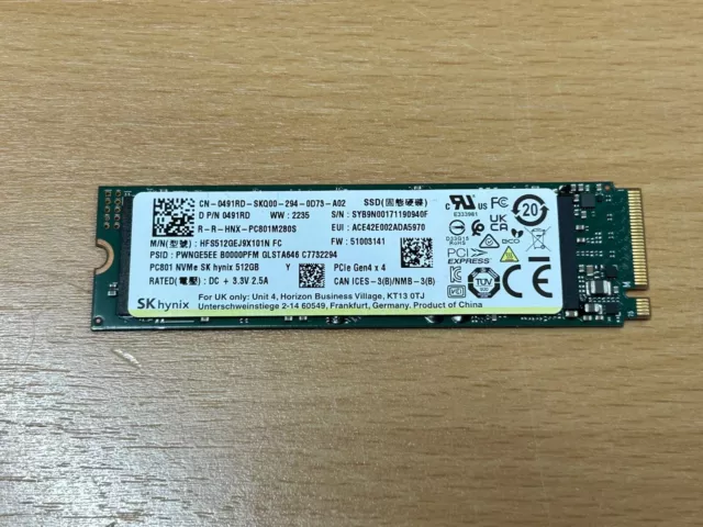 SK hynix PC801 PCIe 4.0 M.2 2280 NVMe SSD 512GB HFS512GEJ9X101N