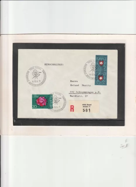 Schweiz-FDC-EINSCHREIBEN - 2x Mi. Nr. 946 " NABA 1971 - Bern 04.06.71 "