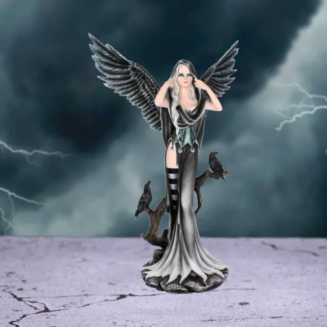 Sorrel V Large 62.5cm Fairy and Raven Dark Angel Figurine Hand Painted