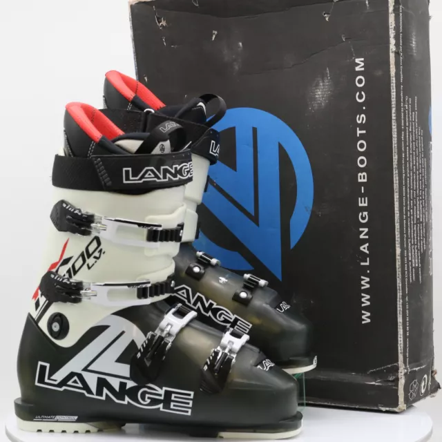 Lange Rx 100 L.v. Mens White/Black Ski Boots Mondo 28 Gr