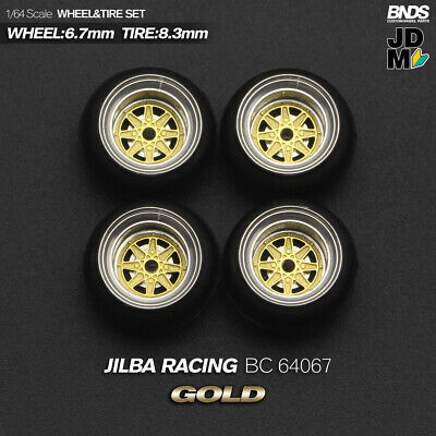 1/64 Metal WHEELS RIMS TIRES For Diecast Models - SSR JILBA -GOLD- BC64067 2