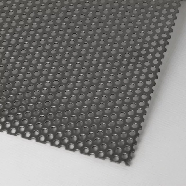 Lochblech Schwarz - Hexagonalgitter HV2-2,5 - DC01 - Stahl - 1,0mm dick -  Zuschnitt nach Maß (500 mm x 100 mm)