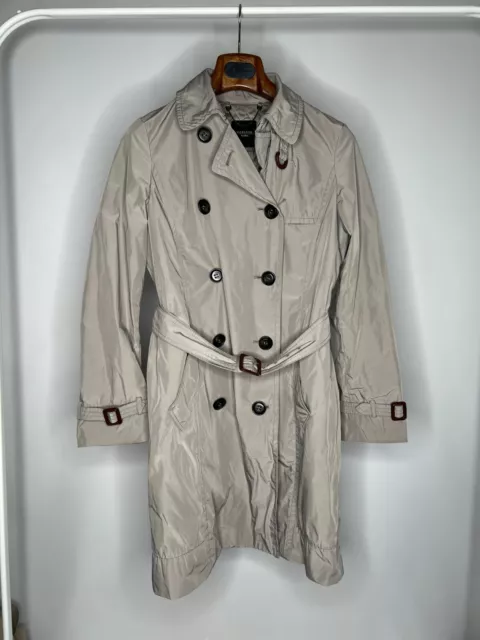 Max Mara Weekend Jacket Trench Coat Long Double Breasted Women’s Belted Size 6 M