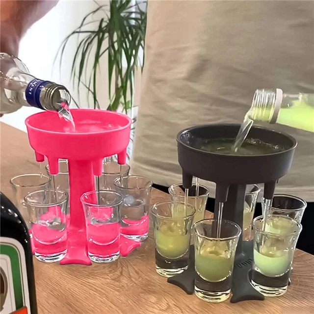 6-Shot Glass Dispenser Holder Wine Whisky shot Dispenser Rack Bar