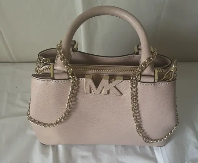 Michael Kors Bag MK Florence Cement Leather Satchel Handbag 38T8CRES8L