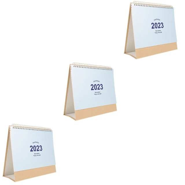 Set 3 Calendario Da Tavolo 2023 Autoportante 12 Mesi Mini Tenda Ufficio