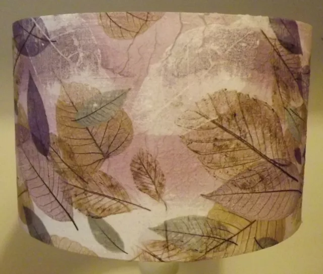 Pressed Leaves Lamp Shade Lampshade shabby chic,lilac,purple FREE GIFT