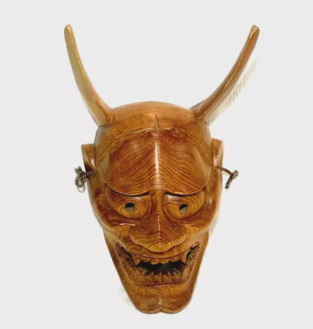 Noh Mask Wooden Hannya Oni Female Demon Kagura Japanese Vintage 10.5"